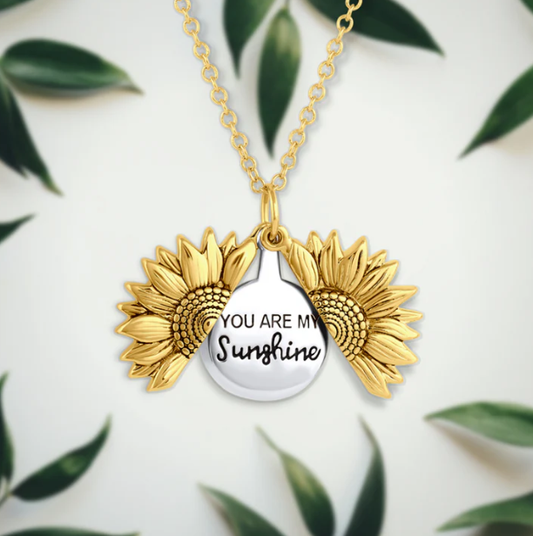 Collar You Are My Sunshine Girasol Amor Pareja Regalo