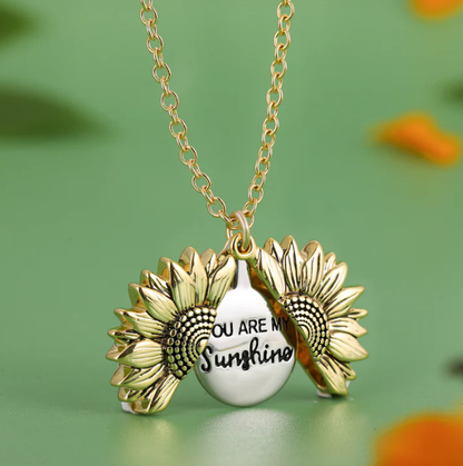 Collar You Are My Sunshine Girasol Amor Pareja Regalo